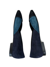 Navy Hermès Flat Shoes, 37 EU