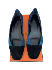 Navy Hermès Flat Shoes, 37 EU