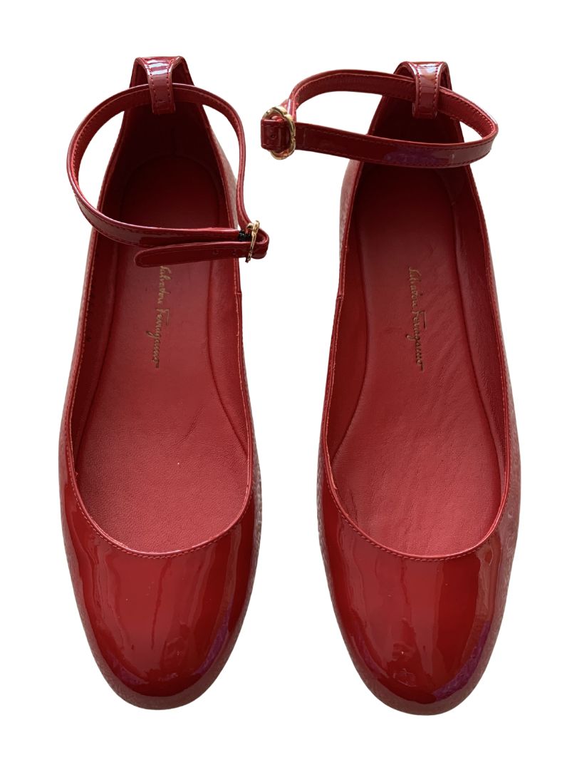 Red Ferragamo Flat Shoes, 36 EU