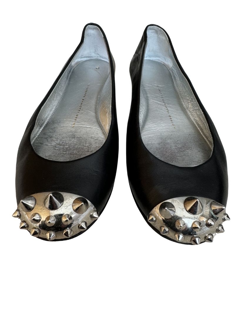 Black Giuseppe Zanotti Flat Shoes, 36.5 EU