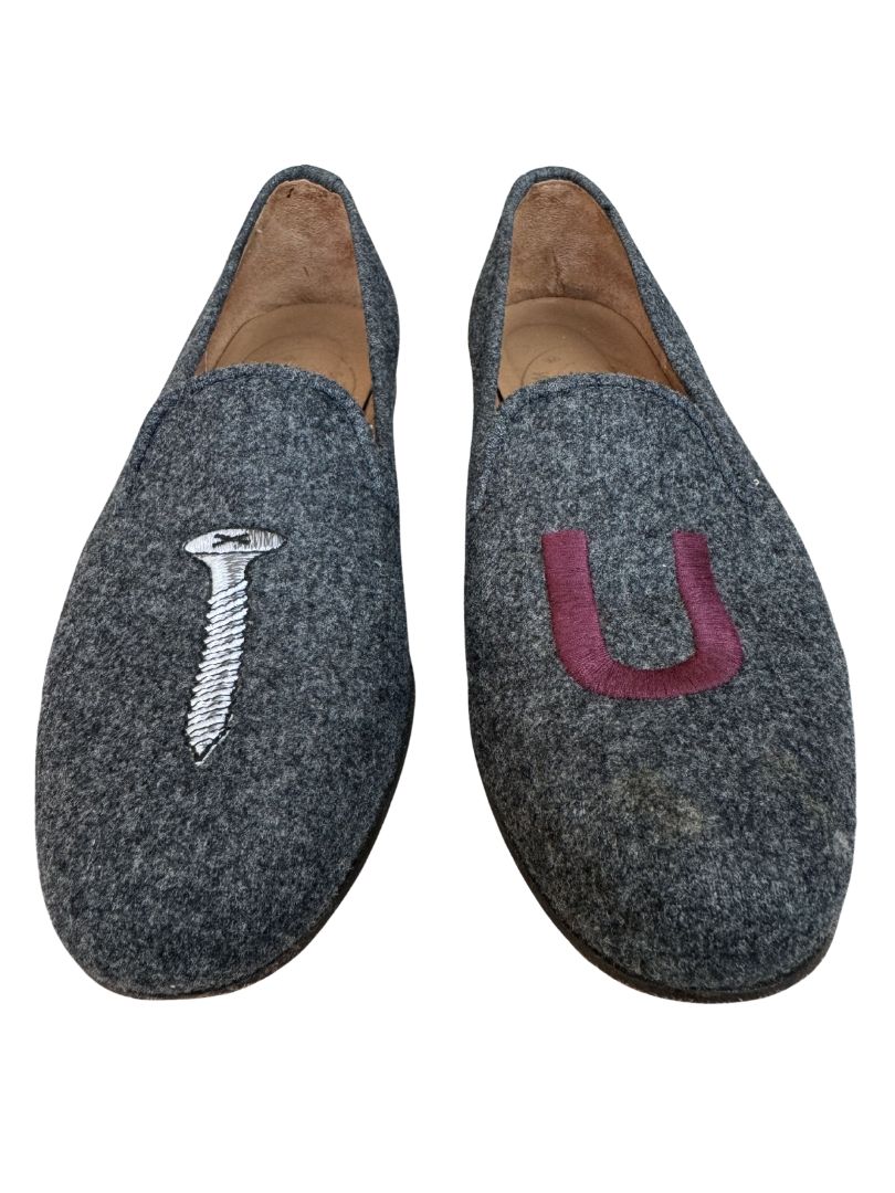 Grey Stubbs & Wootton Flat Shoes, 37.5 EU