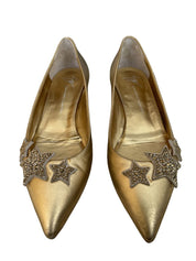 Gold Giuseppe Zanotti Flat Shoes, 36.5 EU