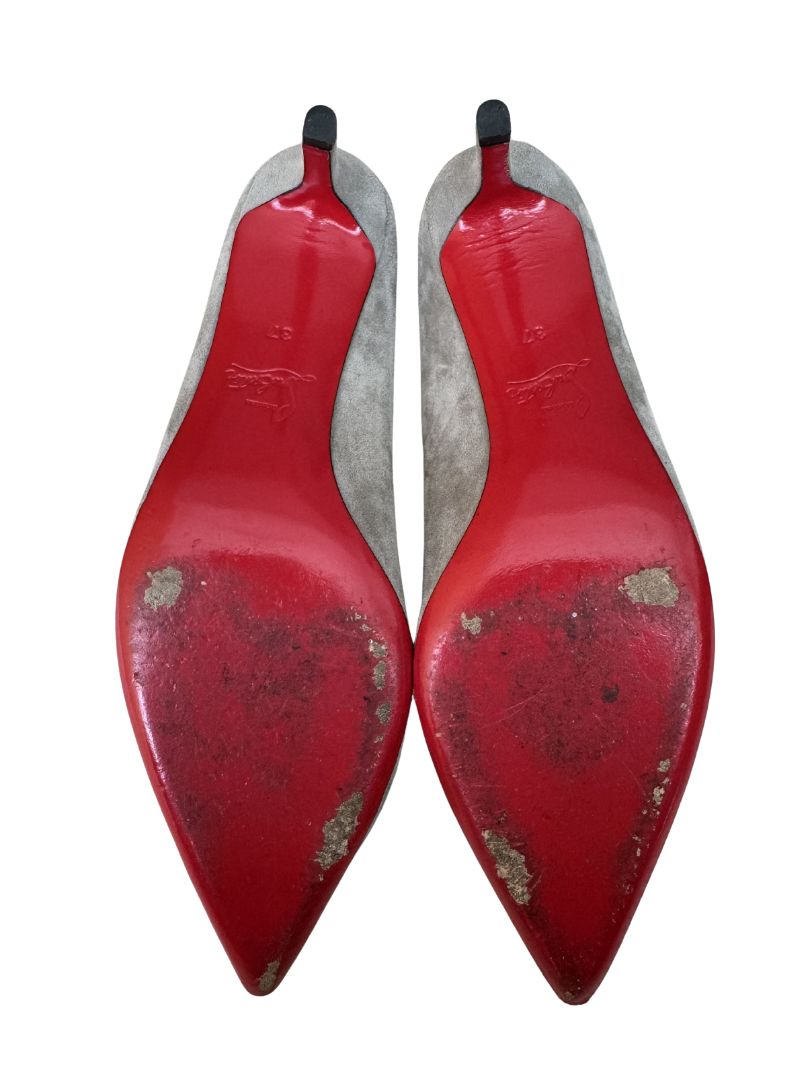 Grey Christian Louboutin Heels, 37 EU