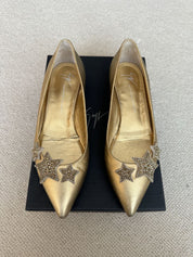 Gold Giuseppe Zanotti Flat Shoes, 36.5 EU