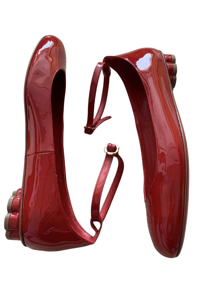 Red Ferragamo Flat Shoes, 36 EU