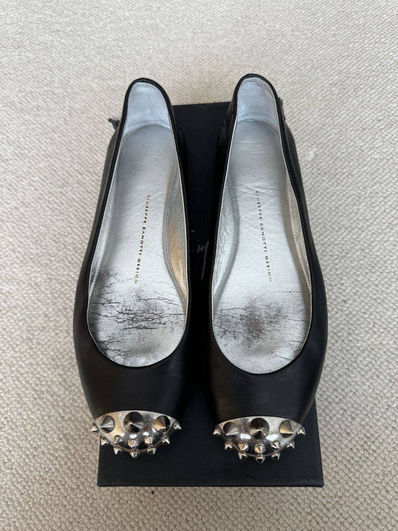 Black Giuseppe Zanotti Flat Shoes, 36.5 EU