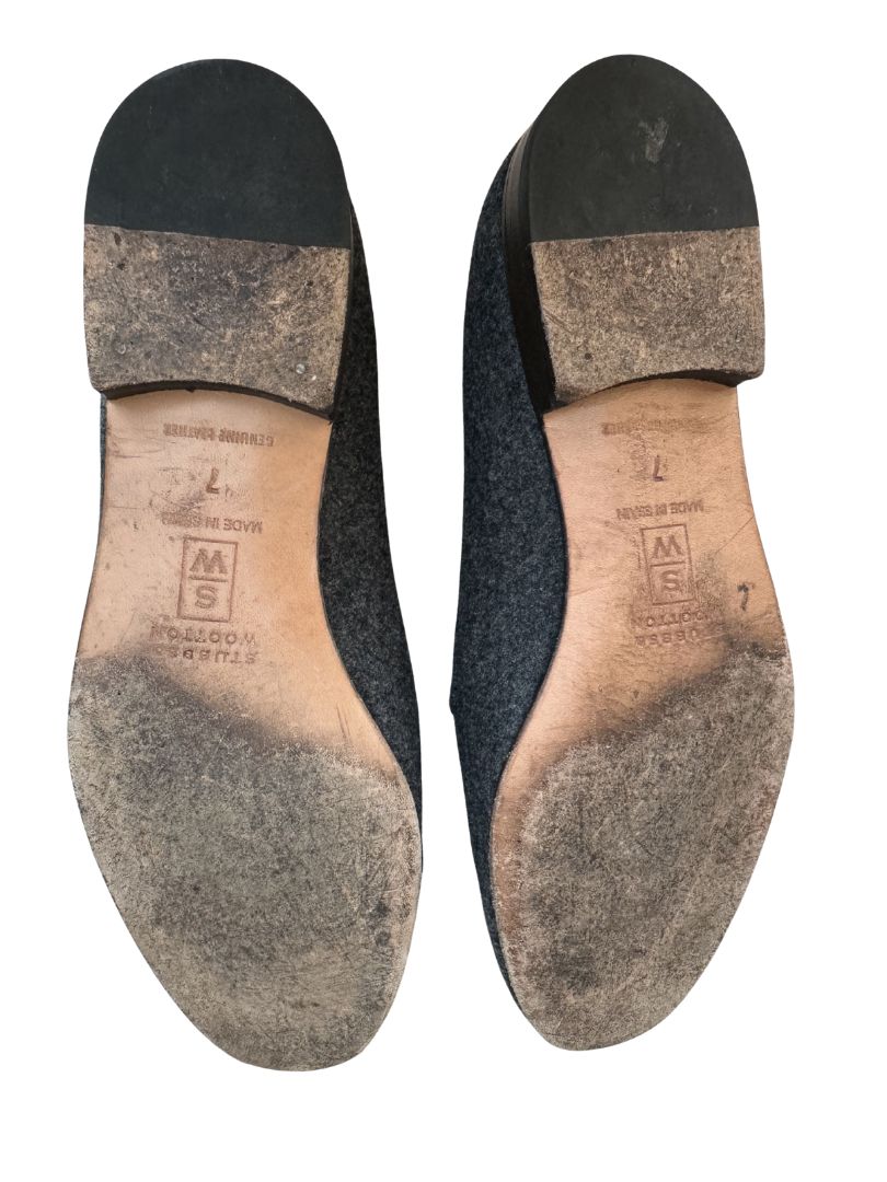 Grey Stubbs & Wootton Flat Shoes, 37.5 EU