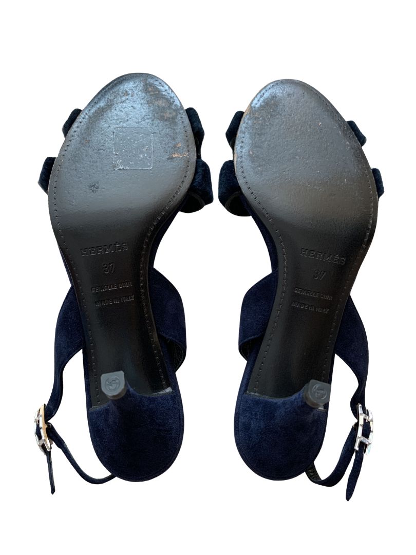 Navy Hermès Heels, 37 EU