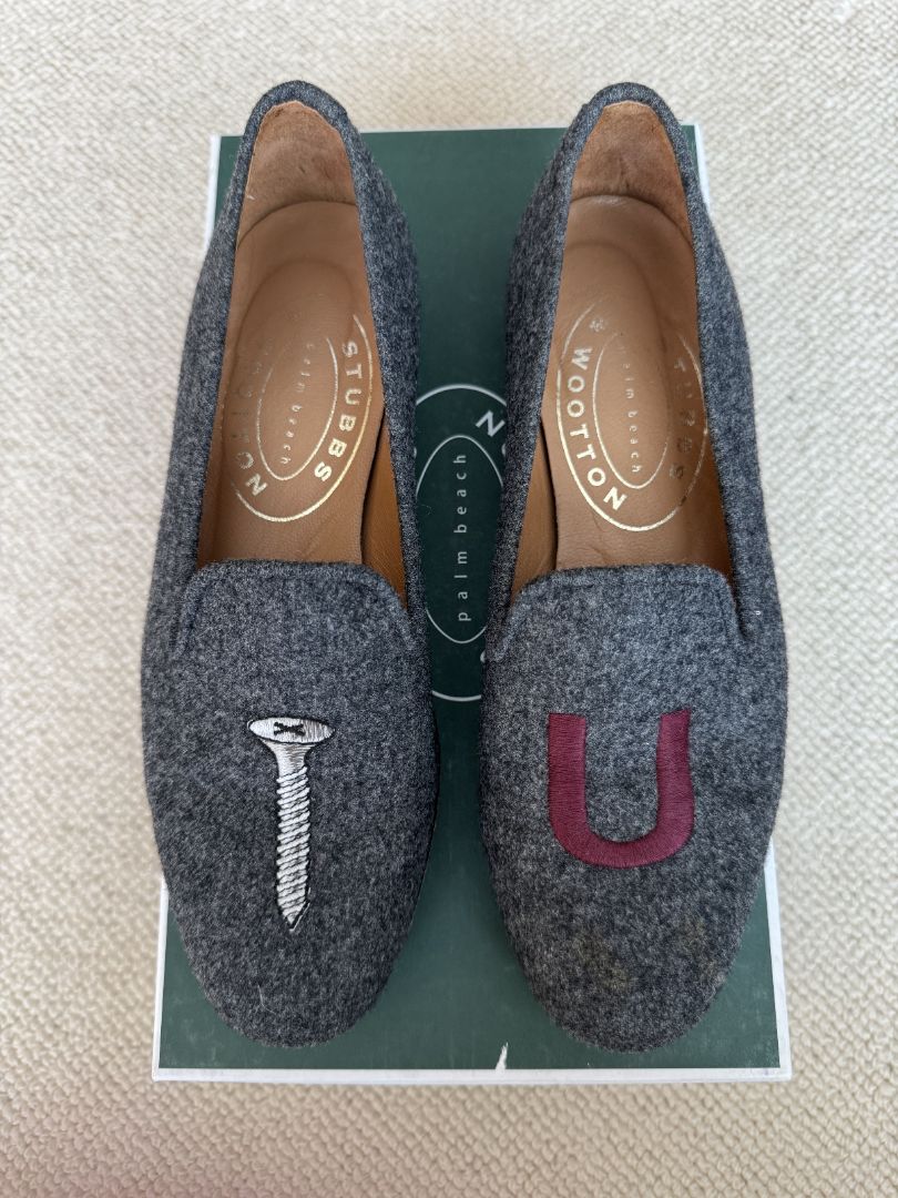 Grey Stubbs & Wootton Flat Shoes, 37.5 EU