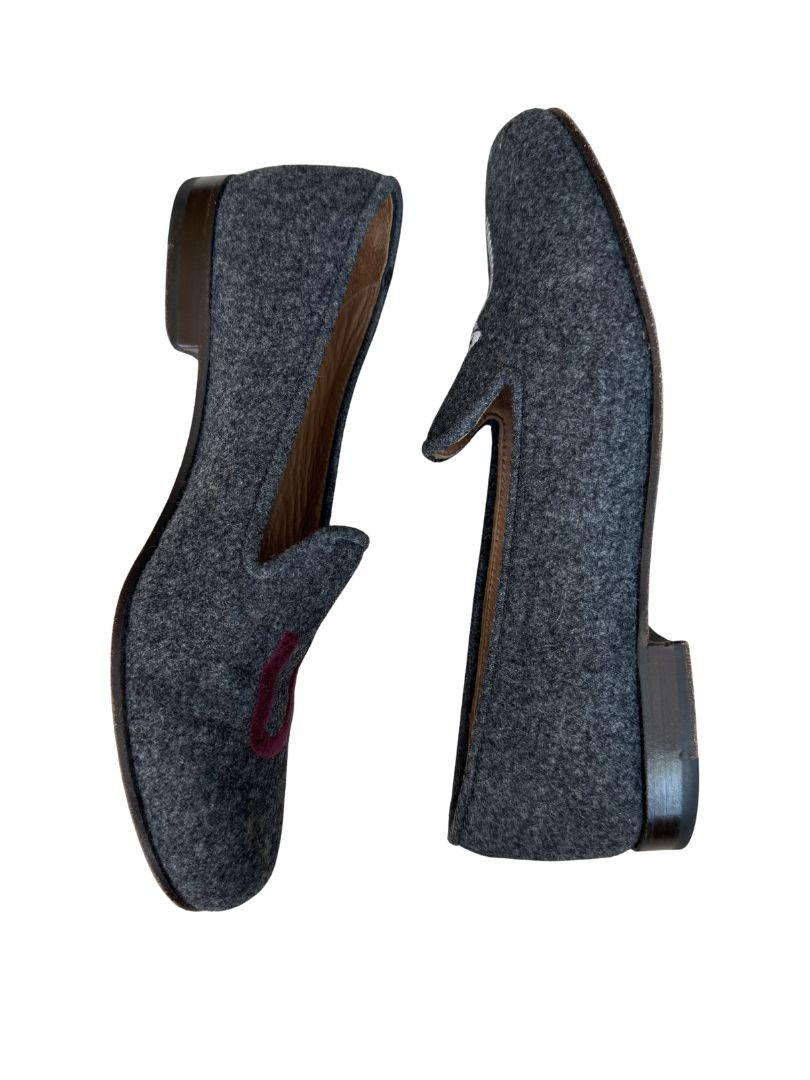 Grey Stubbs & Wootton Flat Shoes, 37.5 EU