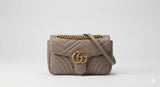 Gucci GG Marmont Small Shoulder Bag - Etoupe (Taupe) Matelassé Leather